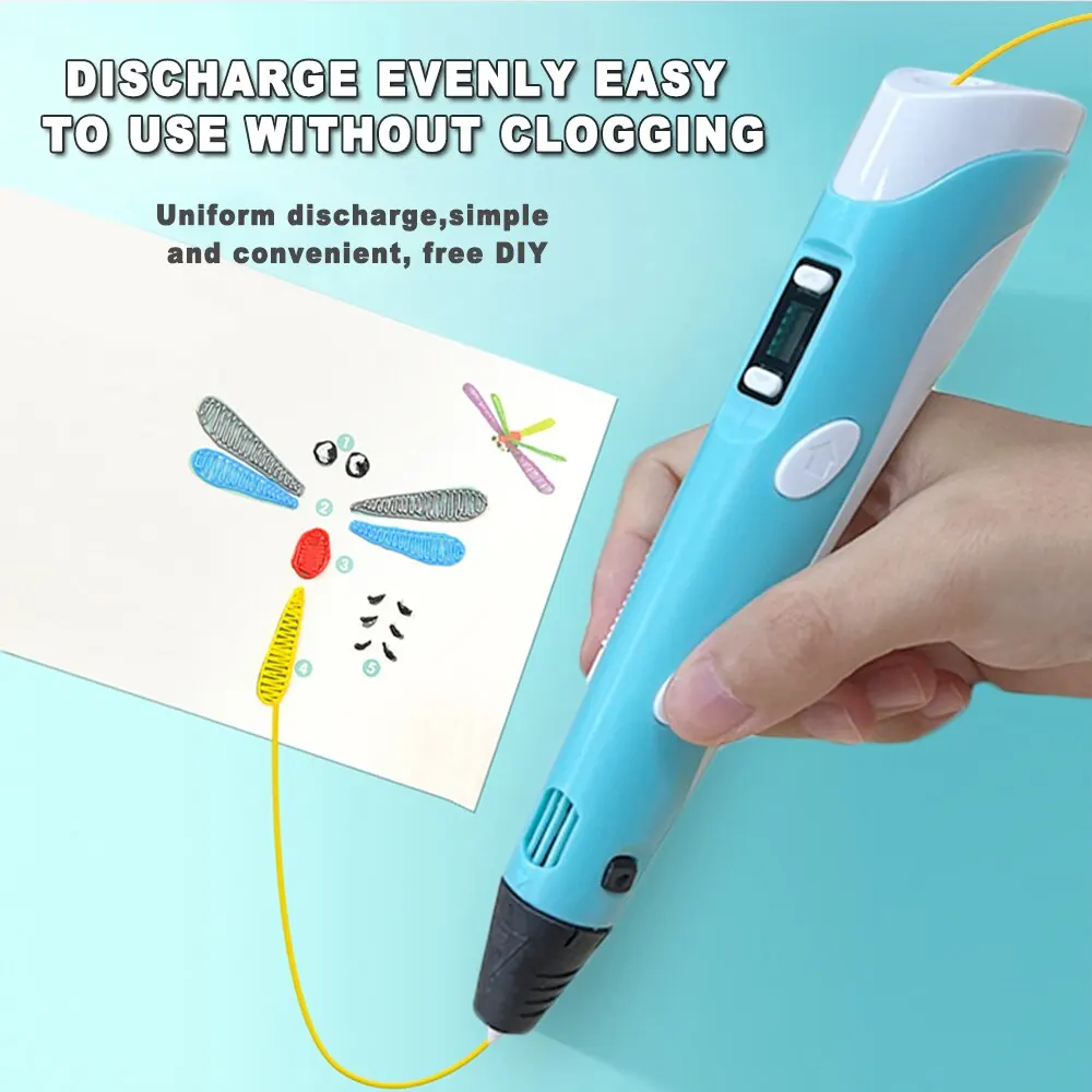 Lapiz de impresión 3D USB, filamento PLA de 9M, grafiti tridimensional, juguetes, herramientas de arte para niños, regalo de cumpleaños y día de Navidad - Image 4